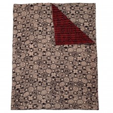 Mariposa Hand Stitched Quilt - Black/Maroon