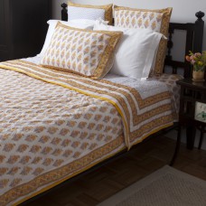 Juhi Reversible Quilt - Yellow / Periwinkle