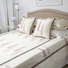Juniper Silk Cotton Bedspread - Ivory/Wine