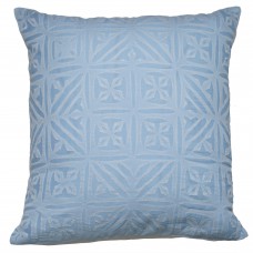 Azure Applique Pillow Cover - Sky Blue
