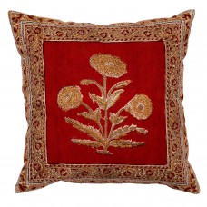 Poppy Pillow Cover - Maroon
