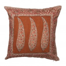 Long-Wide Andhra Paisley Reversible Pillow Cover - Rust