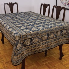 Iznik Floral Print Tablecloth - Indigo