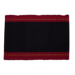 Aadil Placemat - Black/Red (Set of 2)