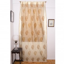 Aurel Paisley Silk Cotton Curtain - Ivory/Gold