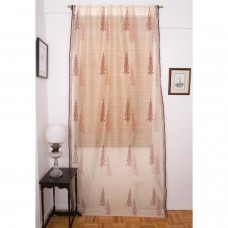 Juniper Silk Cotton Curtain - Ivory/Wine