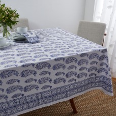 Malabar Multi-Paisley Tablecloth - Deep Blue