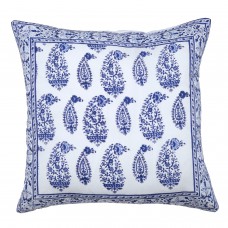 Malabar Paisley Reversible Pillow Cover - Deep Blue