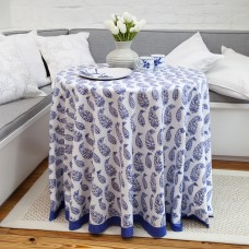 Malabar Multi-Paisley Round Tablecloth - Deep Blue