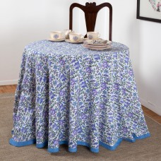 Aria Round Tablecloth - Lavender/Blue