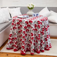 Janvi Round Tablecloth - Red