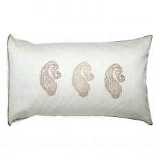 Aurel Paisley Silk Cotton Sham - Ivory/Gold