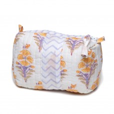 Juhi Flower Makeup Bag - Yellow - Small