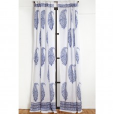 Malabar Large Paisley Curtain - Deep Blue